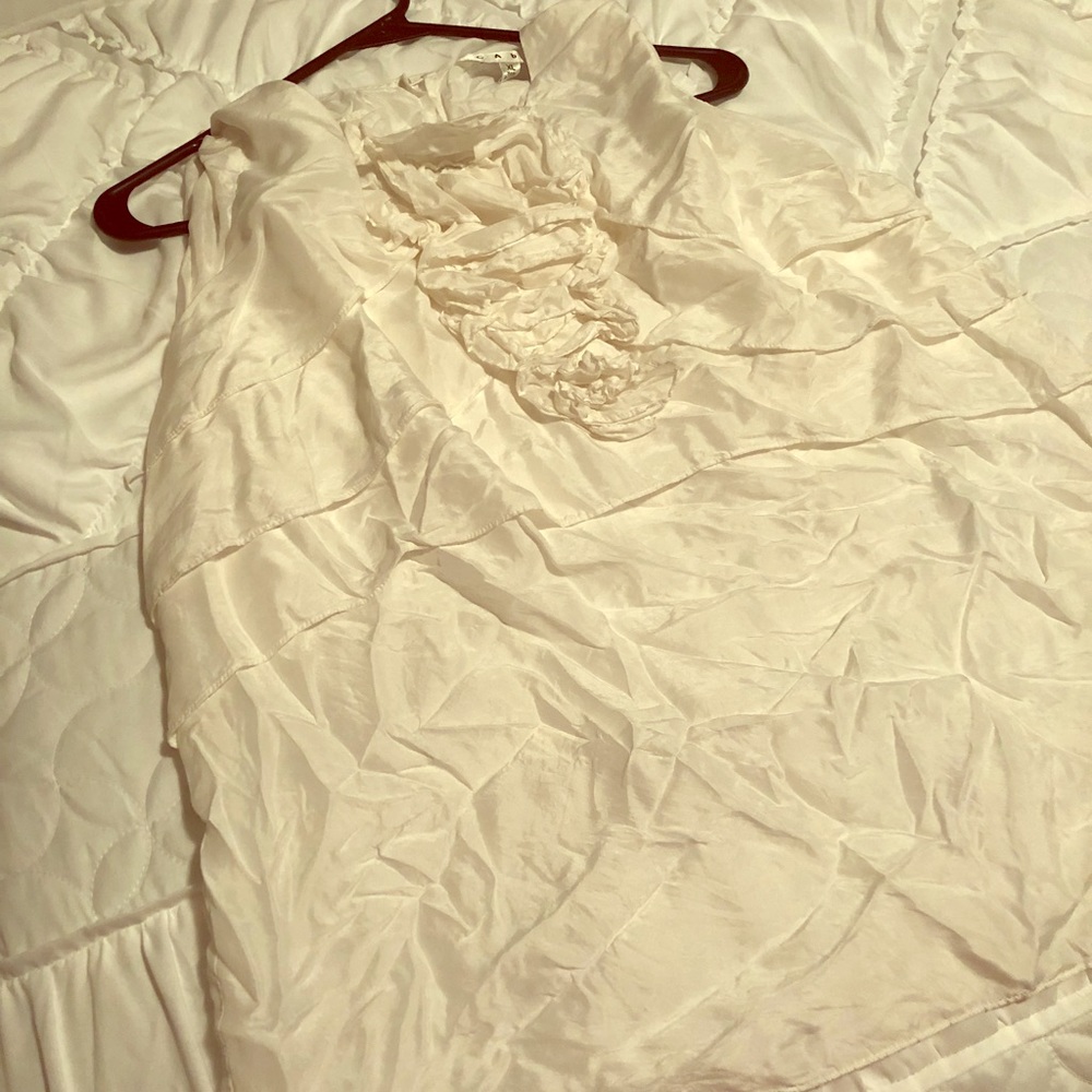 White Crinkle Blouse